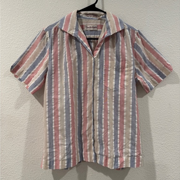Diane Von Furstenberg Tops - Vintage Diane Von Furstenberg Striped Retro Button
Front Collared Shirt Size 10
